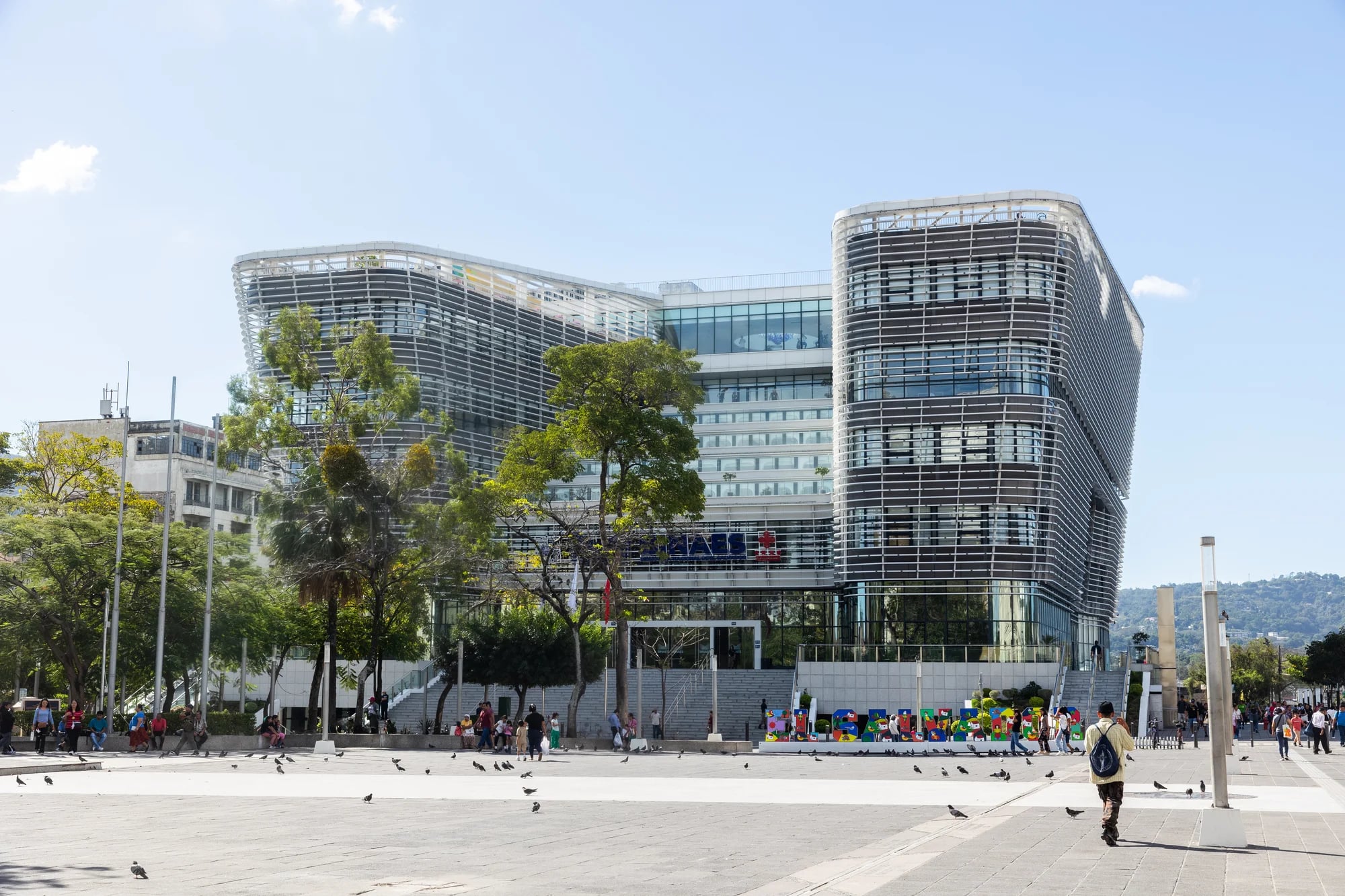 National Library of El Salvador beside the historic centre of San Salvador, January 2026.